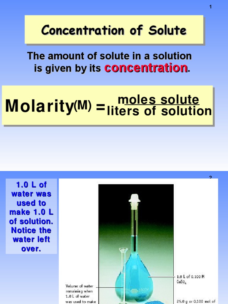 Molarity Molality and Dilutions PDF Concentration Mole (Unit)