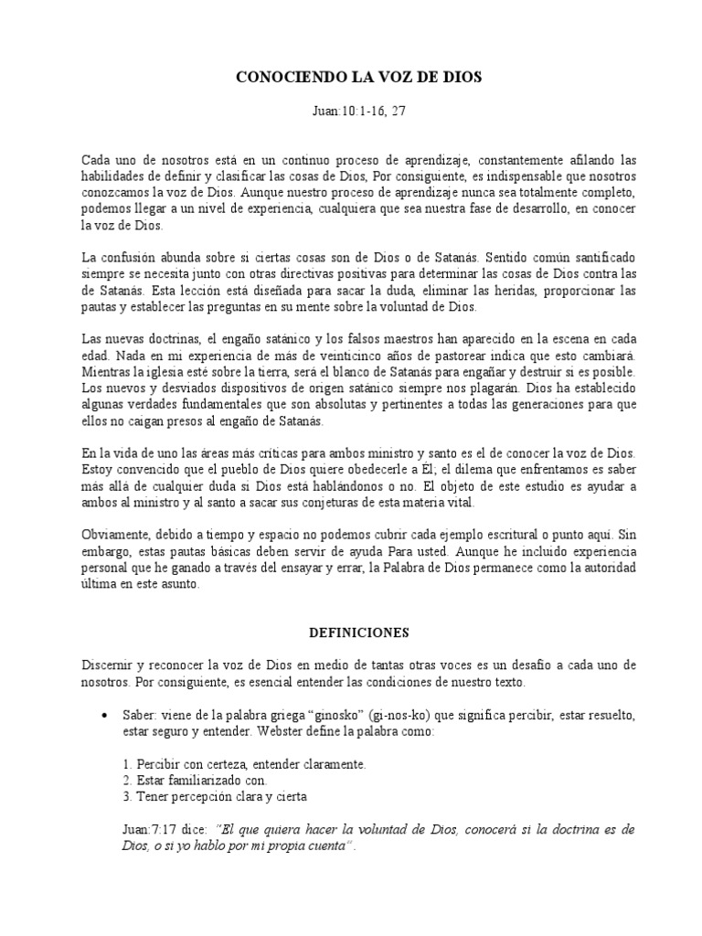 Cómo Reconocer la Voz de Dios | PDF | Dios | Experiencia