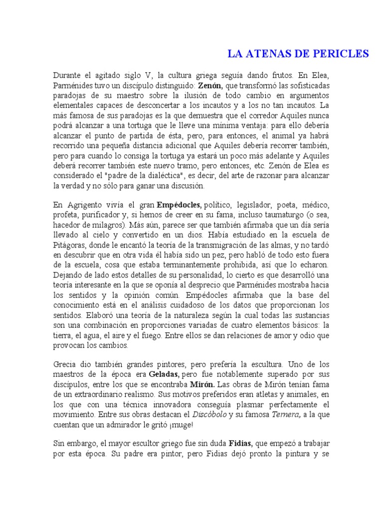 La Atenas de Pericles | PDF | Esparta | Judios