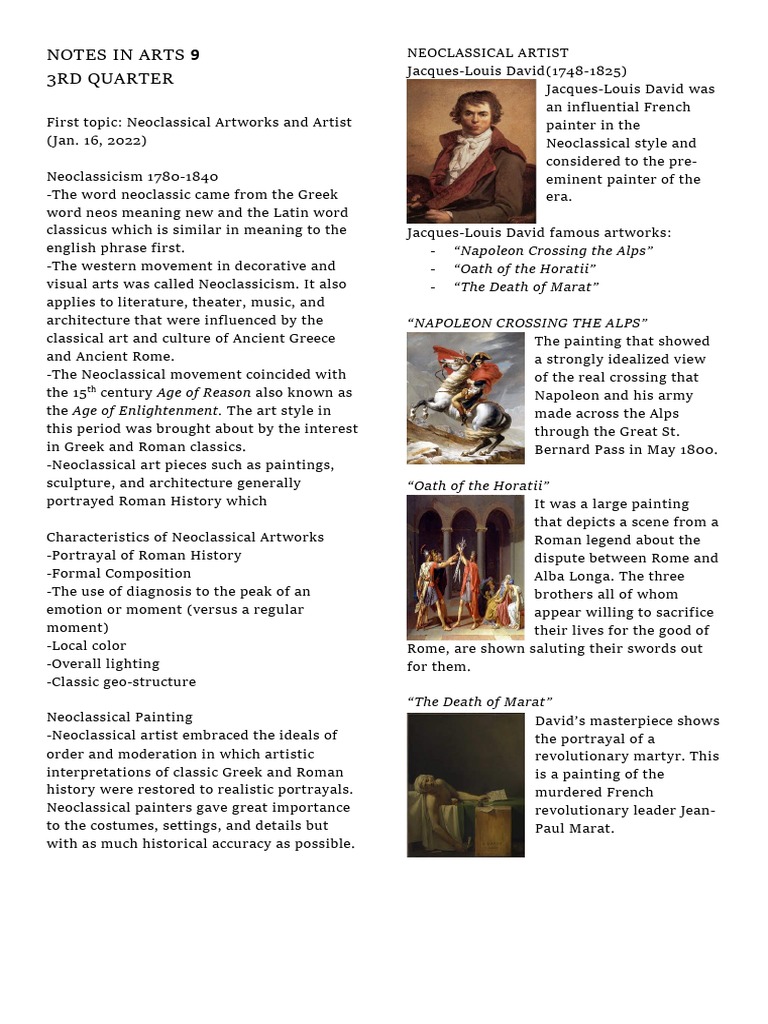 Neoclassical Art Insights | PDF | The Arts