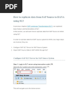 How To Replicate Data From SAP Source To HANA Using SLT