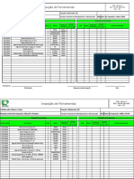 Planilha de Controle Inspeções Ferramentas