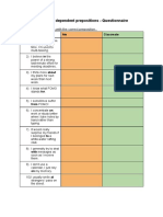 Verbs With Dependent Prepositions - Questionnaire