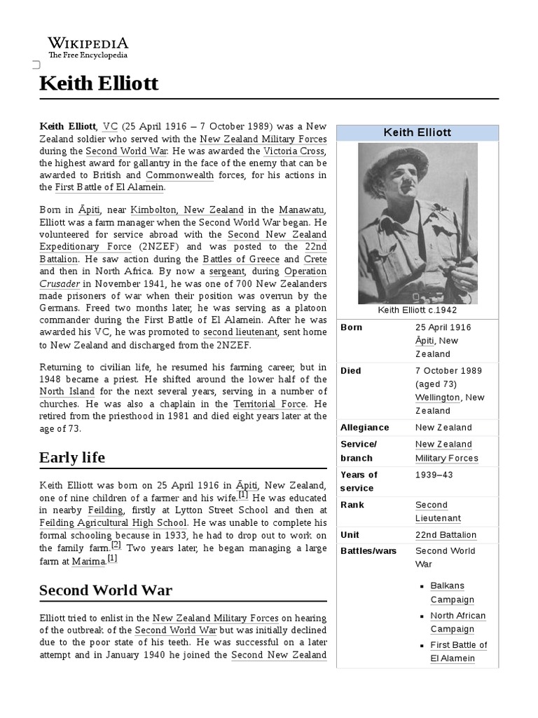 Keith Elliott | PDF | Military | World War II