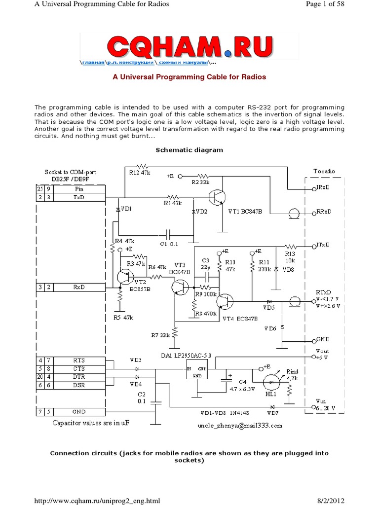 Universal Radio Programming Cable Guide | PDF | Electrical Connector ...