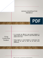 GIVING CONSTRUCTIVE FEEDBACK SKILLS