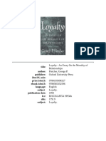 George P. Fletcher - Loyalty_ An Essay on the Morality of Relationships  -Oxford University Press (1995)