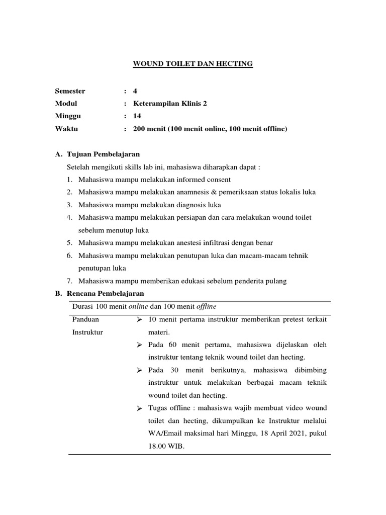 Prosedur Wound Toilet dan Hecting | PDF