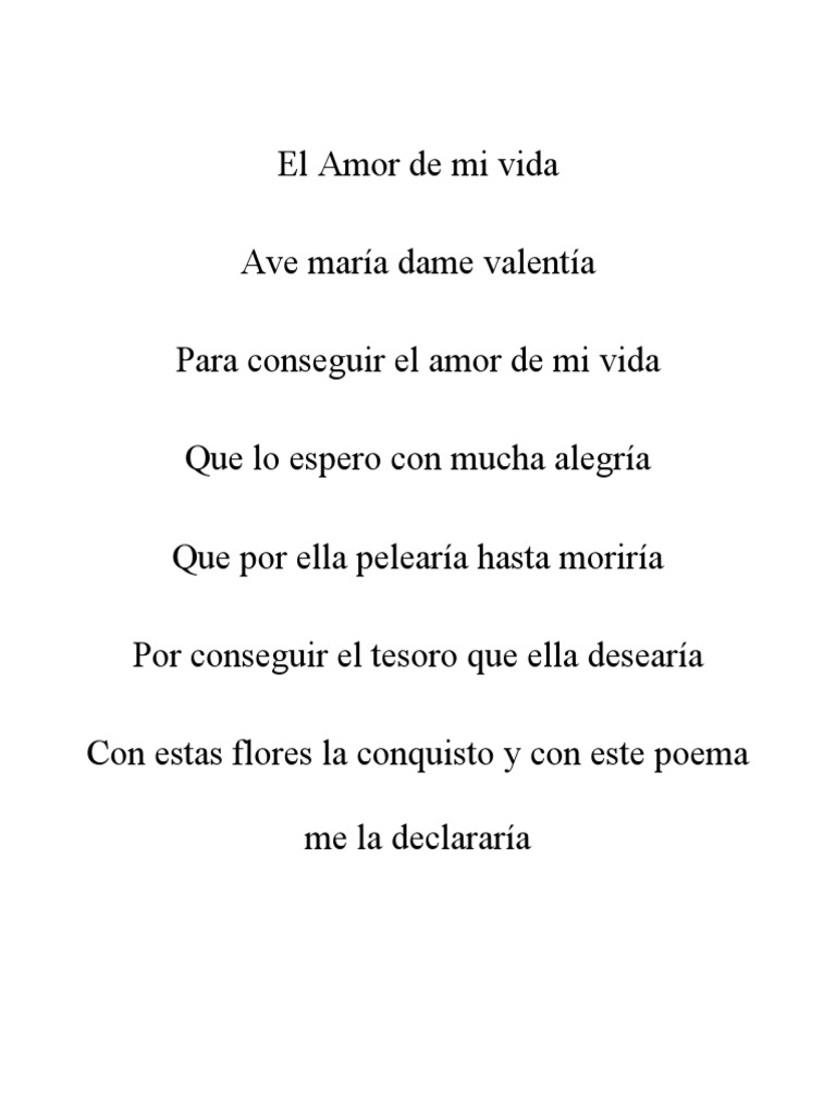 Poema al amor de mi vida | PDF