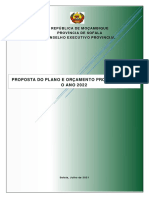 Sofala - Plano e Orçamento Dos Órgãos de Governação Descentralizada ProvinCial - OE 2022