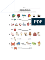 Ordinal Numbers Worksheet