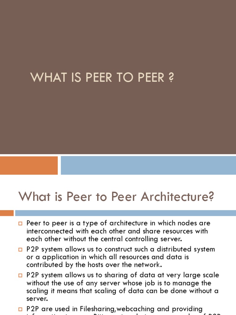 Peer To Peer System For Beginners-WEEK1 | PDF | Peer To Peer | Data ...