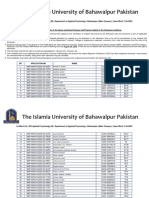 1st Merit List BS Applied Psychology M Department of Applied Psychology Bahawalpur Main Campus Open Merit Fall 2020