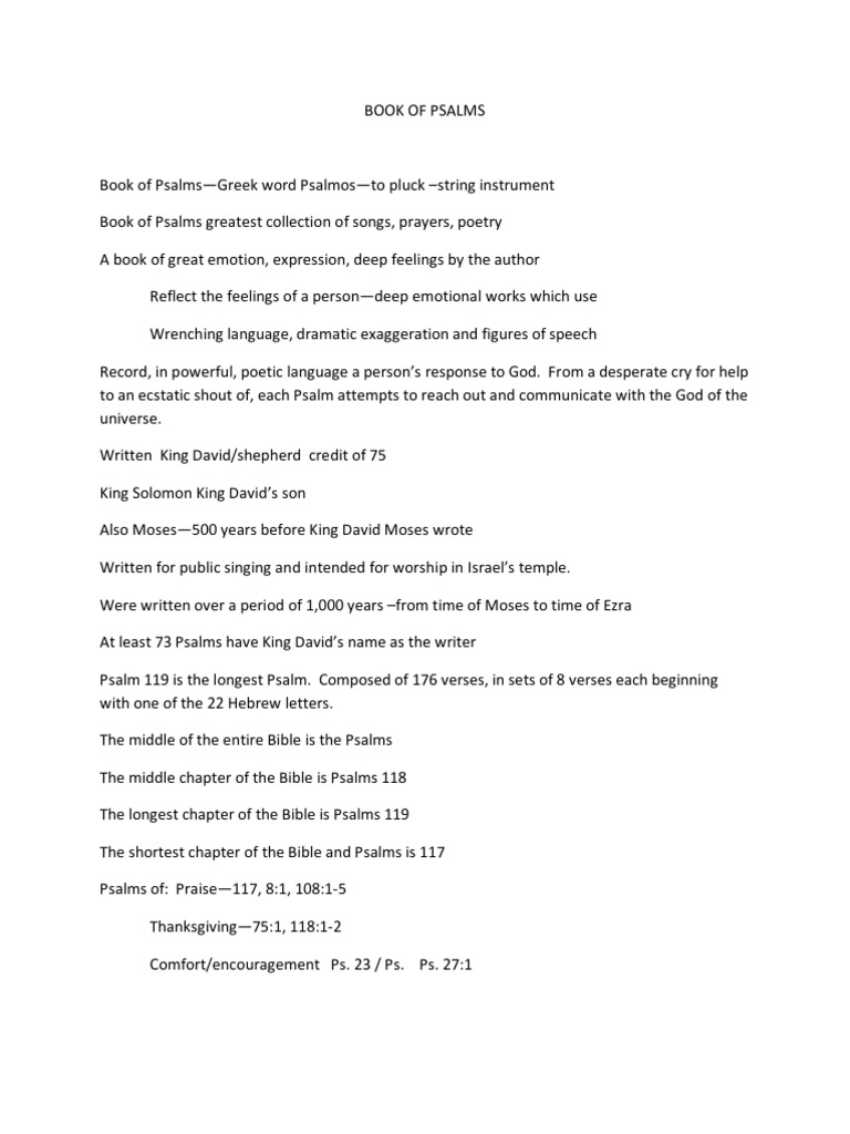 Book of Psalms | PDF | Psalms | David