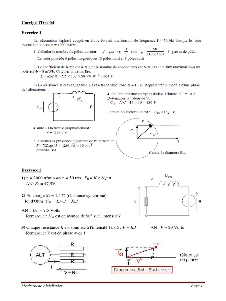 EC721 - Corrigé - TD 4 GS | PDF | Électromagnétisme | Électrotechnique