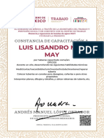 Luis Lisandro May MAY: Constancia de Capacitación A
