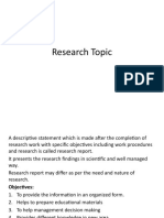 Research Report Structure