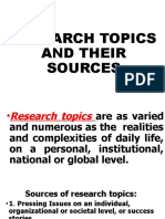 Research Topic and Their Sources &writing A Research Title
