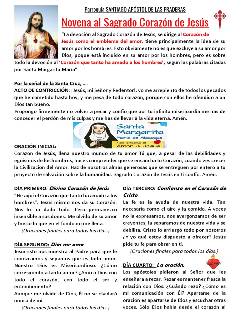 Novena Al Sagrado Corazón de Jesús 2022 2 Completo | PDF | Oración ...