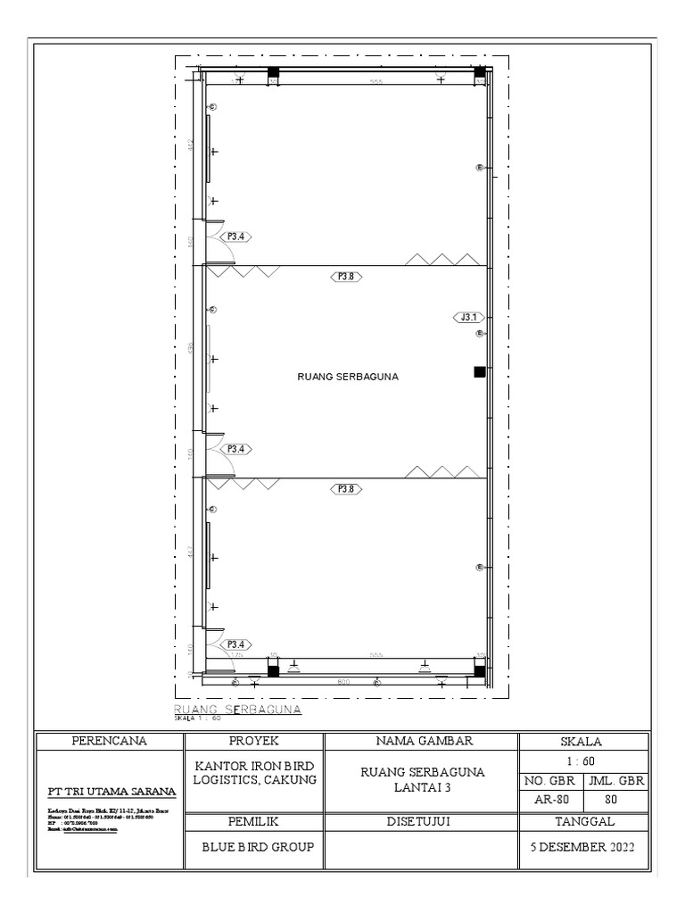 Perencana Proyek Nama Gambar Skala 1 60 Kantor Iron Bird Logistics