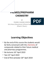PREMED/PREPHARM CHEMISTRY COURSE OUTLINE
