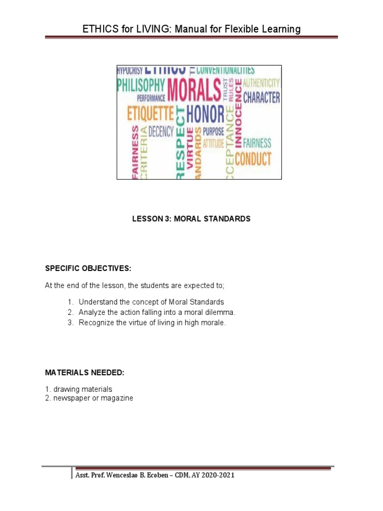 Lesson 3 Moral Standards | PDF | Morality | Applied Ethics