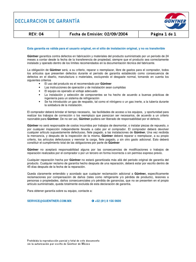 Declaración de Garantía de 24 Meses | PDF | Tecnología