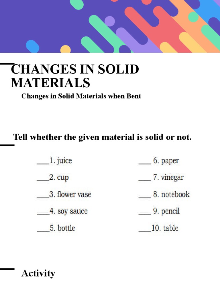 Changes In Materials When Bent PDF
