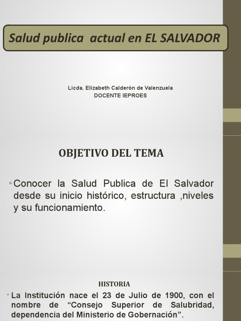 Salud Pública en El Salvador: Historia y Estructura | PDF | Hospital ...