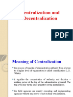 Centralisation and Decentralisation of Organisations