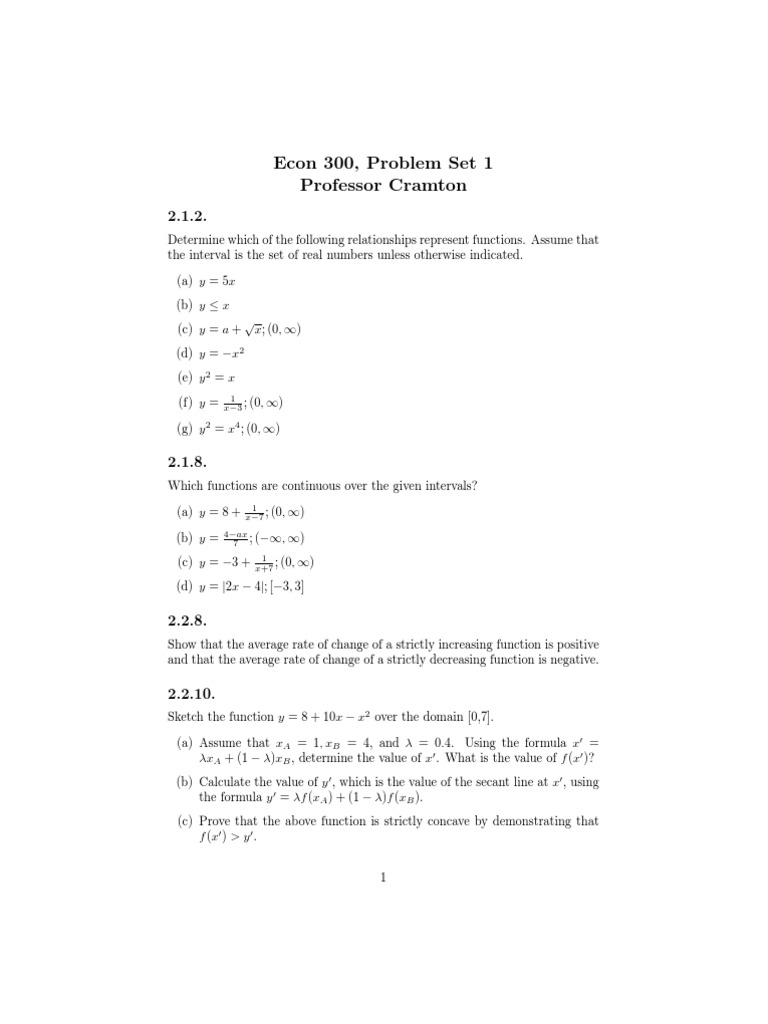 Econ 300 Problem Set Overview | PDF | Production Function | Labour ...