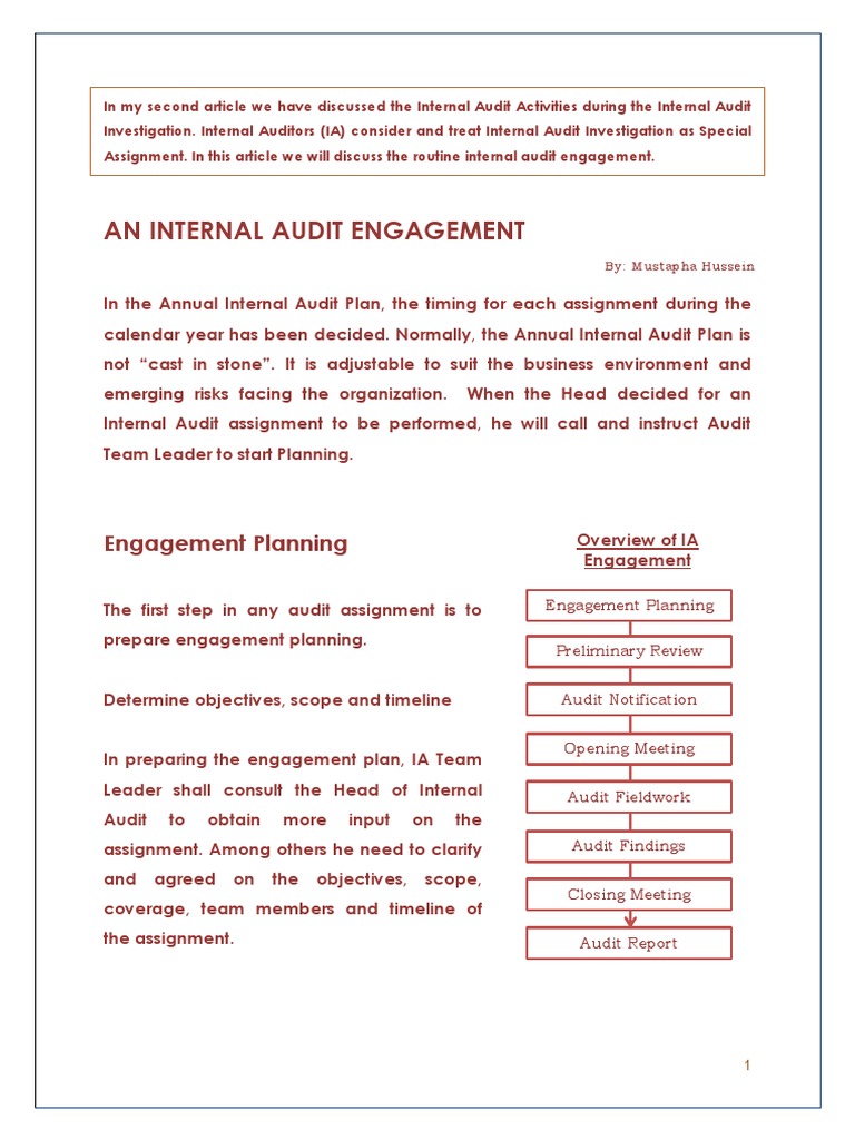 Internal Audit Engagement Planning Guide | PDF