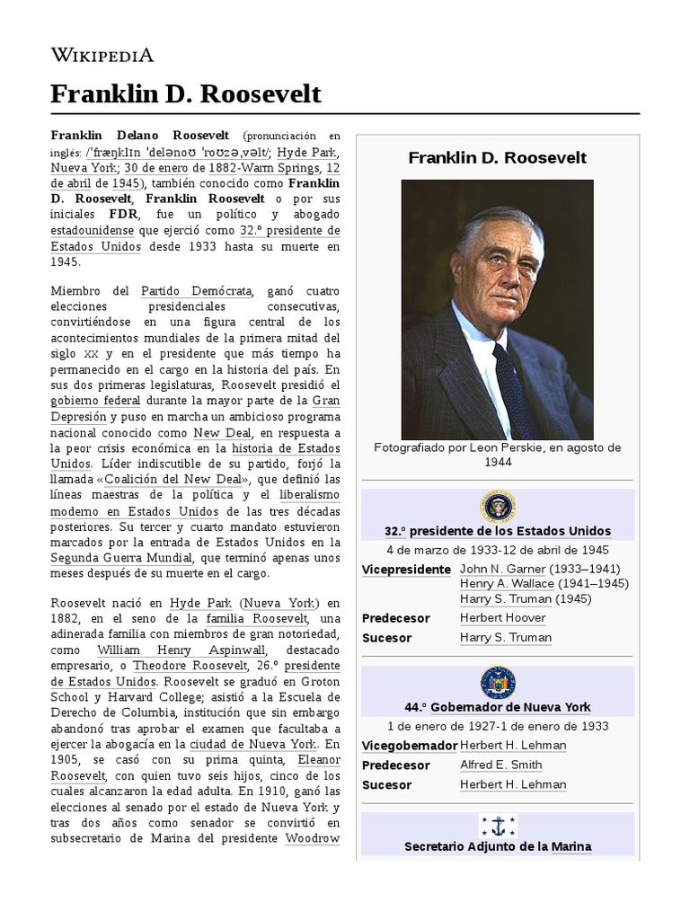 Franklin D. Roosevelt | PDF | Franklin D. Roosevelt | Eleanor Roosevelt