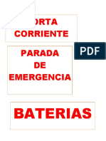 Corta Corriente Parada DE Emergencia: Baterias