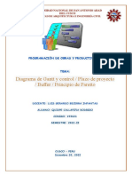 Diagrama de Gantt, control de plazos y principio de Pareto