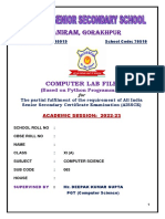 Class 11 Practical Record File 2022-23