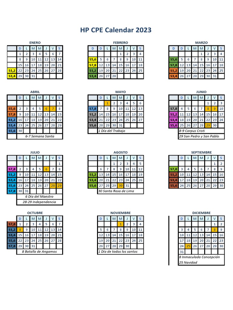 HP Cpe Calendar 2023 PDF América del Sur