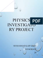 Physics Investigatory Project Kaif Khan