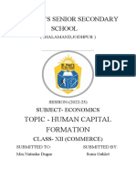 St. Paul's School Economics Class XII Topic - Human Capital Formation