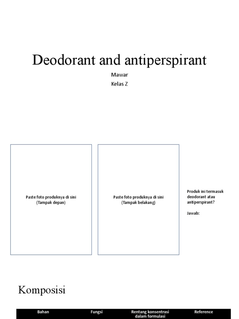 Template TugasDeodorant, Antiperspirant PDF