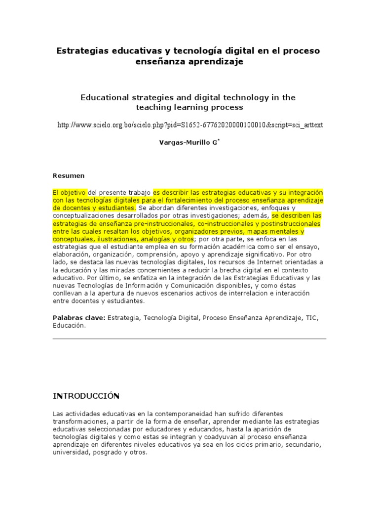 Estrategias Educativas y Tecnología Digital | PDF | Método de enseñanza ...