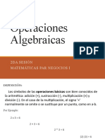 2da Sesion Operaciones Algebraicas Exponentes