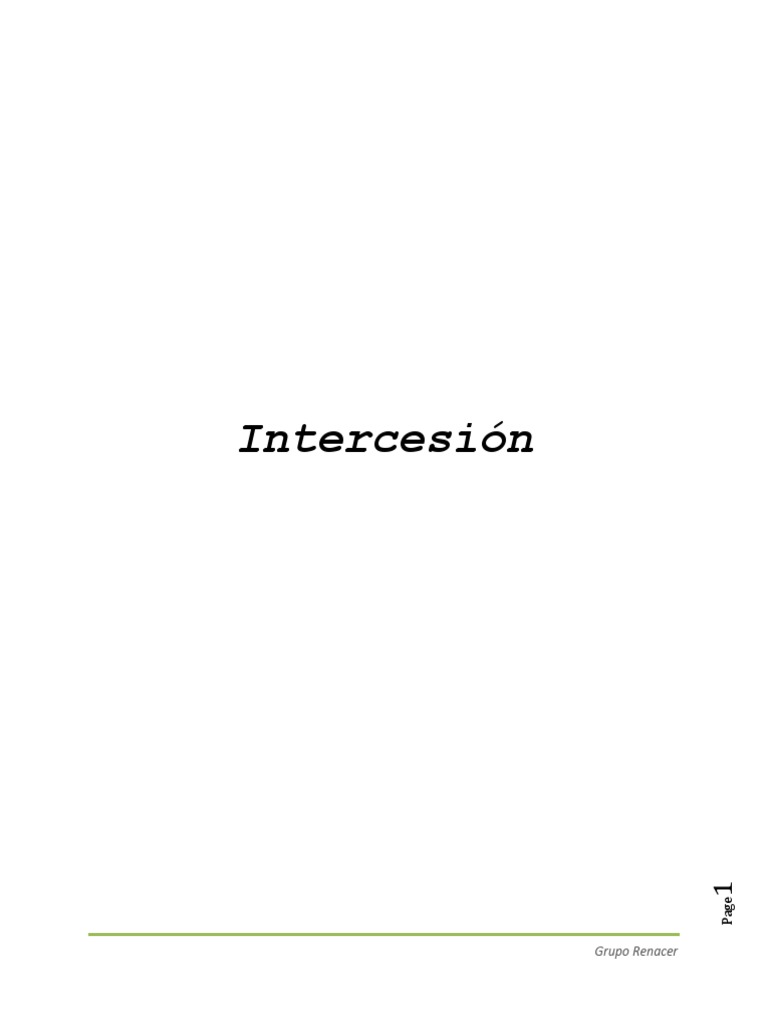 Intercesion Espiritual PDF Oración Intercesión