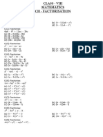 Class 8 Factorisation MCQ 2