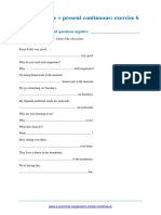 Present Tenses Exercises Negative Forms