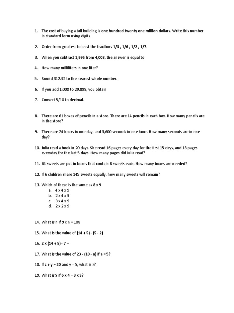 Math Reviewer Grade 4 Pdf
