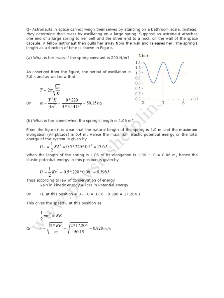 Astronaut Mass and Speed Calculation in Space | PDF