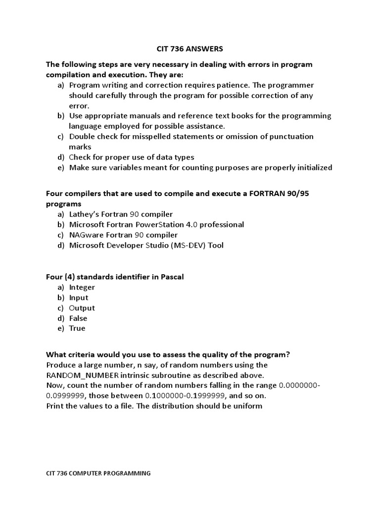 CIT 736 Computer Programming Guide | PDF | Computers