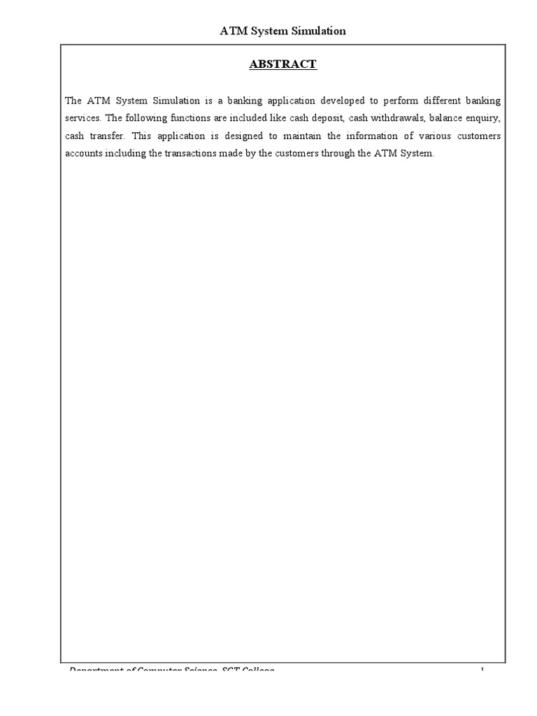 Atm Management System PDF Eclipse Software Java Programming Atm management system pdf eclipse software java programming