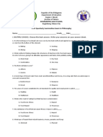 Name - Grade - Date - I. MUTIPLE CHOICE. Choose The Best Answer. Write Your Answers On Your Answer Sheet